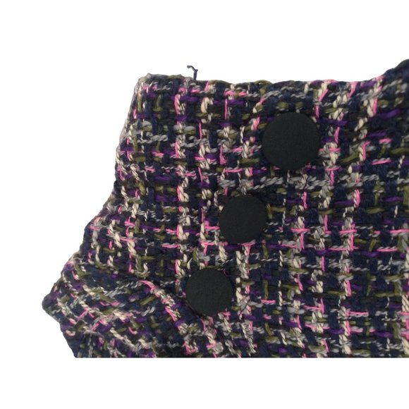 Monsoon Felissa Tweed style Sleeveless high neck faux button pencil dress US 12 - Picture 5 of 16